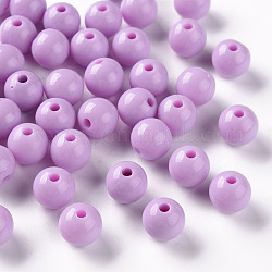 Opake Legierung Perlen, Runde, Violett, 10x9 mm, Bohrung: 2 mm, ca. 940 Stk. / 500 g