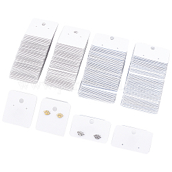 Fingerinspire 2 sacs 2 cartes de présentation de bijoux en plastique de style, pour accrocher l'affichage de boucle d'oreille, rectangle, blanc, 31~45.5x40~51.5x4.5~8mm, trou: 1.4 mm et 6 mm, 1 sacs/style
