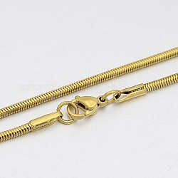 Colliers avec chaîne à chevrons pour hommes, 304 inox serpent ronde colliers de chaîne, avec fermoir pince de homard, or, 1.9 mm x 17.5 pouces (44.5 cm)