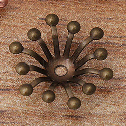 Coupelles en laiton, accessoires de bâton de cheveux, fleur, bronze antique, 13mm