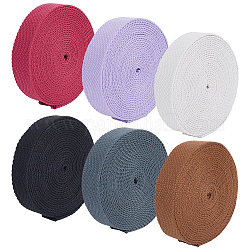 Плоская полихлопковая лента Benecreat, 6 цвет, аксессуары для одежды, Подарочная упаковка, разноцветные, 1 дюйм (25 мм), около 4.9~5 ярда/цвет