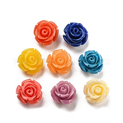 Synthetic Coral Beads, Dyed, Rose, Mixed Color, 11.5x5mm, Hole: 0.8mm