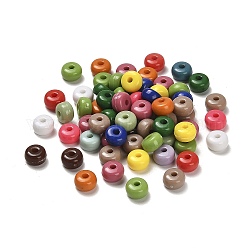 Perles de colonne acryliques opaques, couleur mixte, 7x4mm, Trou: 1.8mm