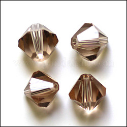 Imitazione branelli di cristallo austriaco, grado aaa, sfaccettato, bicono, cammello, 4x4mm, Foro: 0.7~0.9 mm
