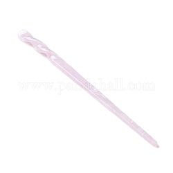 Palitos para el cabello de acetato de celulosa (resina), forma de barra giratoria, rosa perla, 177x10x9.5mm