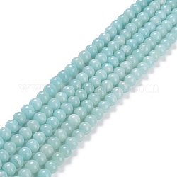 Natürliche Amazonit-Perlenstränge der Güteklasse A, Runde, 9.5~10 mm, Bohrung: 1.2 mm, ca. 40 Stk. / Strang, 15.35 Zoll (39 cm)