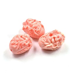 Chinese Cabbage with Buddha Dyed Synthetical Coral Beads, 29x18x17mm, Hole: 2mm
