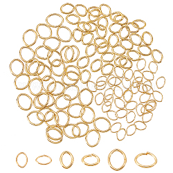 Ahandmaker 120 pièces 3 styles anneaux ouverts en laiton, ovale, or, 3.5~5x2.5~4x0.3~0.5mm, diamètre intérieur: 2.9~4x1.9~3 mm, 40 pièces / style