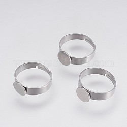 Ajustable 304 base de anillo de almohadilla de acero inoxidable, plano y redondo, color acero inoxidable, Bandeja: 8 mm, 17mm, 4.5x0.7mm