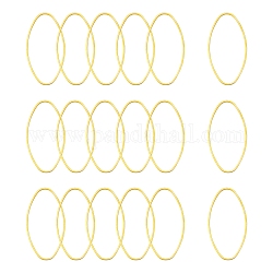 Schmuck Verknüpfung Ringe, Messing, Ellipse, in goldener Farbe überzogen, ca. 20 mm breit, 40 mm lang, 1 mm dick
