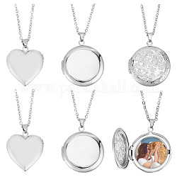 UNICRAFTALE 6pcs 3 Styles Photo Frame Charms Stainless Steel Memorial Hypoallergenic Locket Charms Love Wedding Photo Charms for DIY Keepsake Jewelry Making
