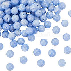 Olycraft 2 fili fili di perline di agata pizzo blu naturale, tondo, 6mm, Foro: 0.8 mm, circa 60~64pcs/filo, 15 pollice (38.1 cm)