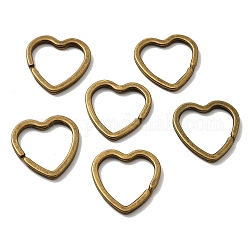 Anelli portachiavi di ferro, accessori di chiusura portachiavi, cuore, bronzo antico, 31x31x3mm