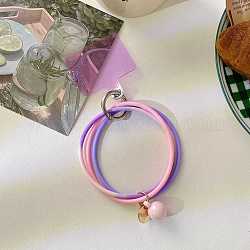 Silicone Phone Lanyard Strap Loop, Wrist Lanyard Strap with Plastic & Alloy Keychain Holder, Colorful, 10.2cm