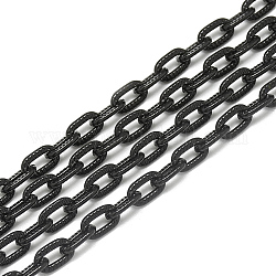 Aluminium Kabelketten, strukturiert, ungeschweißte, Oval, Schwarz, 8x5x1.4x1 mm