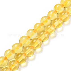 Perles d'ambre naturel brins, ronde, 4~4.5mm, Trou: 0.5mm, Environ 95 pcs/chapelet, 15.75 pouce (40 cm)