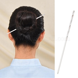 Латунь волос палочки, форма поворотного стержня, заколки для прически, винтажный декоративный аксессуар для волос своими руками, серебряные, 160x4.5 мм