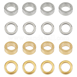 UNICRAFTALE 60pcs 2 Colors 6mm Flat Round Spacer Beads 304 Stainless Steel Loose Beads Small Hole Spacer Beads Golden & Stainless Steel Color Beads Finding for DIY Jewelry Making