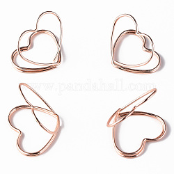 Mini Iron Place Card Holders, Cute Table Card Holders, for Wedding, Parties, Heart, Rose Gold, 25~29x29~31x24~26mm
