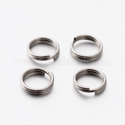 304 Stainless Steel Split Rings, Double Loops Jump Rings, Stainless Steel Color, 6x1mm, about 5mm inner diameter, Hole: 4.5mm