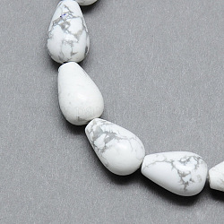 Howlite naturelle brins de perles de pierres précieuses, larme, 14~15x10mm, Trou: 1.5mm, Environ 28 pcs/chapelet, 15.75 pouce