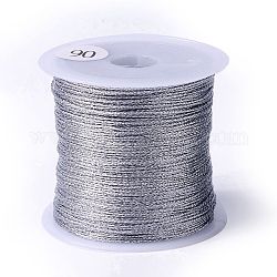 6-слойная металлизированная нить, для изготовления ювелирных изделий, круглые, серебряные, 0.5 мм, около 54.68 ярда (50 м) / рулон