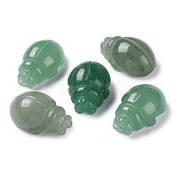 Figuras curativas talladas en aventurina verde natural, decoraciones de exhibición de piedra de energía reiki, mariquita, 25~25.5x17~17.5x11~12mm
