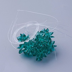 Perles de verre tissées, fleur / sparkler, fait de charmes en oeil de cheval, sarcelle, 13mm