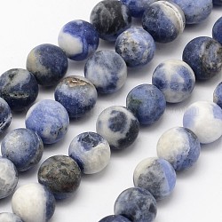 Natur Sodalith Perlen Stränge, Klasse B, matt, Runde, 6 mm, Bohrung: 0.8 mm, ca. 60 Stk. / Strang, 14.1 Zoll
