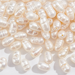 Nbeads 3 brins de perles de culture d'eau douce naturelles brins, idée de cadeau de fête des mères, perles de riz, beige, 5.6~7x4~5mm, Trou: 0.8mm, Environ 27 pcs/chapelet, 7.1 pouce (18 cm)