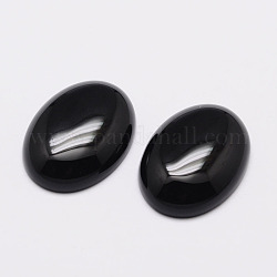 Oval Natural Black Agate Cabochons, 40x30x7mm