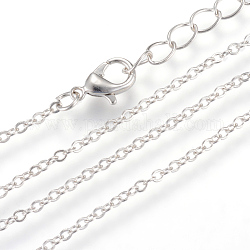 Eisenkabelketten Halskette machen, mit Karabiner, gelötet, Platin Farbe, 17.7 Zoll (45 cm)