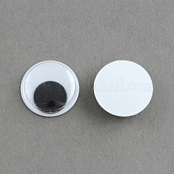 Cabochons à yeux écarquillés wiggle noir et blanc pour DIY de scrapbooking artisanat jouet d'accessoires, noir, 7x3mm