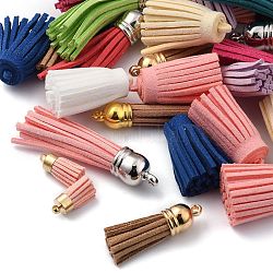 Искусственные замши украшения шнура кисточкой подвеска, для изготовления ремешков для сотовых телефонов, разноцветные, 16~83x7~15 мм, отверстие : 1~3 мм