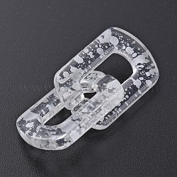 Transparent Acrylic Linking Rings, Quick Link Connectors, for Cable Chains Making, Twist Oval, White, 30.5x20.5x4mm, Inner Diameter: 8x18mm