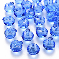 Ciondoli arilico trasparente, sfaccettato, 3 d mela, blu, 17.5x19x18mm, Foro: 2 mm, circa 173pcs/500g