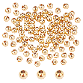 nbeads NBEADS 1000 Pcs 4mm Metal Spacer Beads, Round Real 18K Gold Plated  Brass Rondelle Beads Metal Loose Connector Beads for DIY