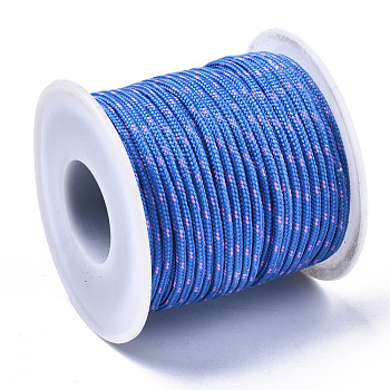 Mehrzweck-Polyesterschnur, zum Herstellen von Seilarmbändern oder Schnürsenkeln, Verdeck blau, 2 mm, ca. 21.87 Yard (20m)/Rolle