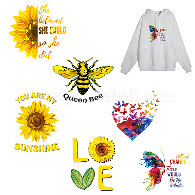 Flower Patches Set Iron On Applique Stickers For Clothing, Bags