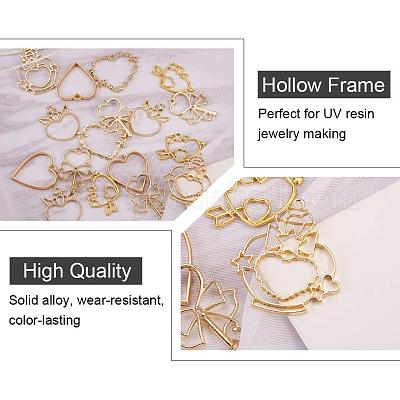 10/30pcs Fashion Alloy Open Bezels For Resin Jewelry Making Kit