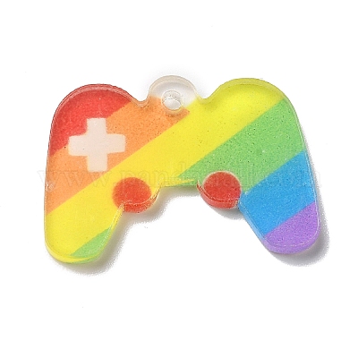 Pendenti in acrilico orgoglio color arcobaleno&nbsp;MACR-O048-01-1