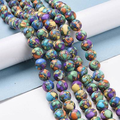Perle di magnesite naturali e tinte assemblate&nbsp;G-L575-02I-1