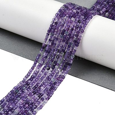 Mèches de perles de fluorite violet naturel&nbsp;G-P553-E02-01-1