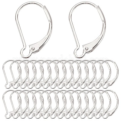Wholesale SUNNYCLUE 1 Box 40Pcs 925 Sterling Silver Plated Leverback  Earring Findings French Leverback Earring Hooks Lever Back Earwire  Leverbacks for Jewelry Making Accessories DIY Dangle Earrings Supplies 