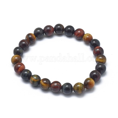 Braccialetti perlina occhio stirata tigre naturale&nbsp;BJEW-K212-C-005-1