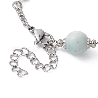 Set Di 5 Braccialetti Impilabili Turchesi, Perline Rotonde E Catena Tennis Con Cristalli, Elastici, Gioielli Donna Bohémien