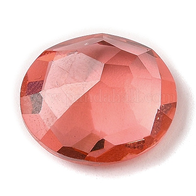 Cabochons en verre avec strass de dos avec point&nbsp;GLAA-B012-57-1