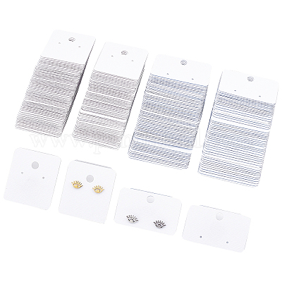 Earring Cards - 100Pcs Earring Display Holder Cards, White Rose