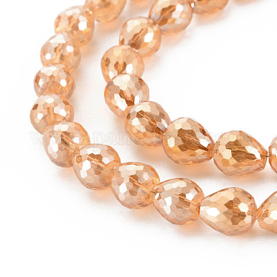 Chapelets de perles en verre transparent électrolytique&nbsp;EGLA-T008-024-B01-1