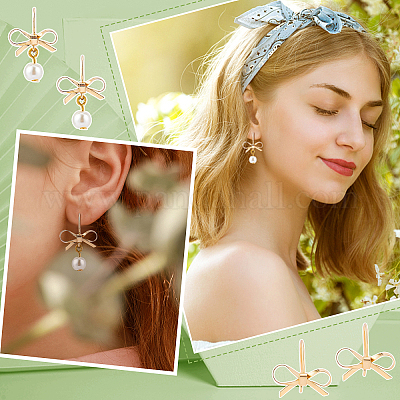 1Pc Bow Pendant Stud Earrings with Ear Cuff Trendy Women Fashion Earrings